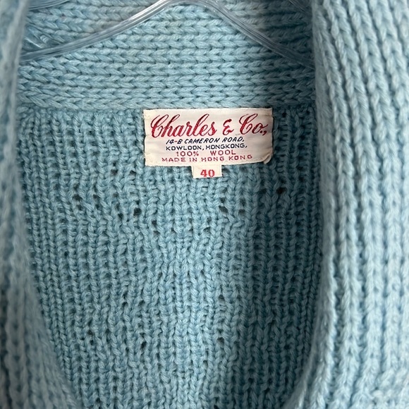 Vintage Charles & Co Wool Chunky sweater cardigan cable knit jacket Sweater Sz M - Picture 4 of 15